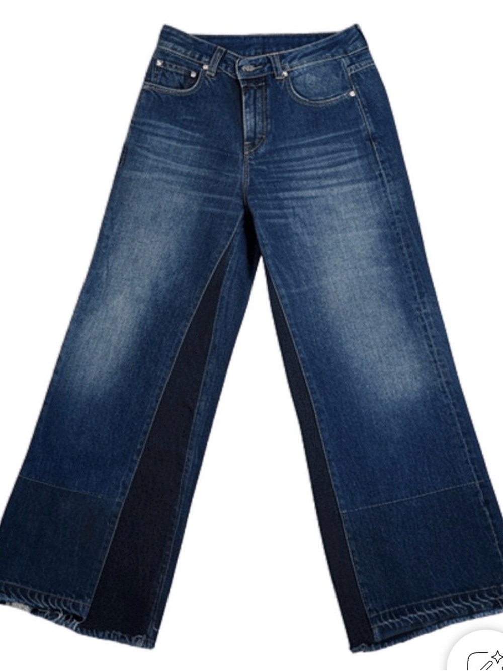Closed Two-Tone Wide Leg Jeans - Dark Blue